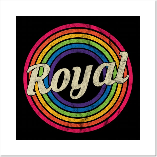 Royal - Retro Rainbow Faded-Style Wall Art by MaydenArt